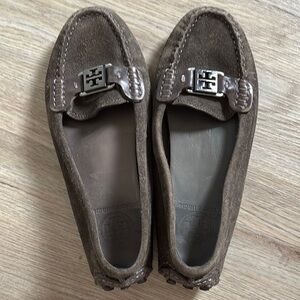 Tory Burch Brown Suede Loafers